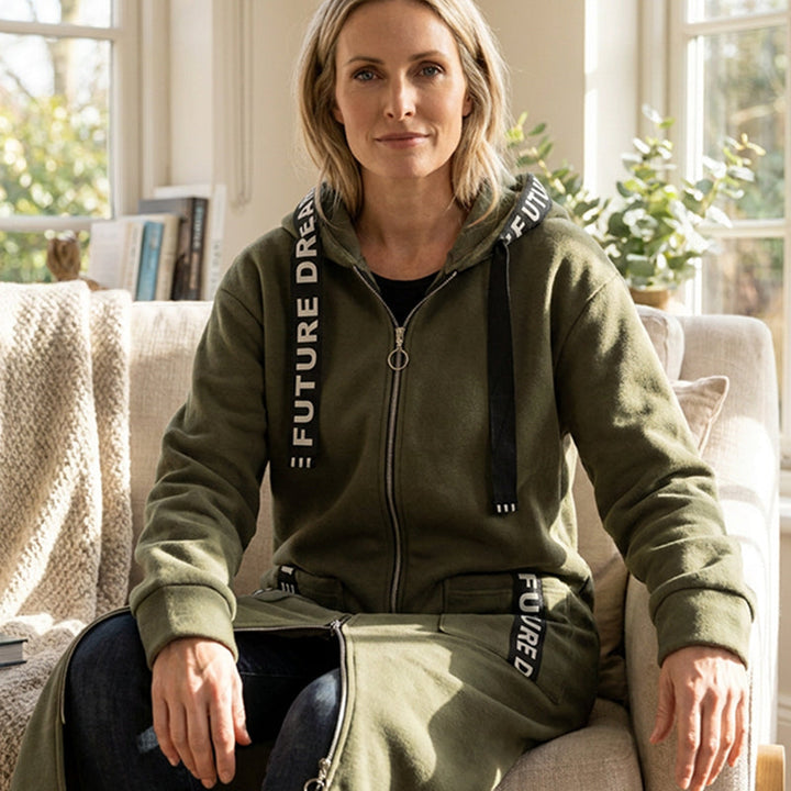Freya | Hooded Longline Zip Coat