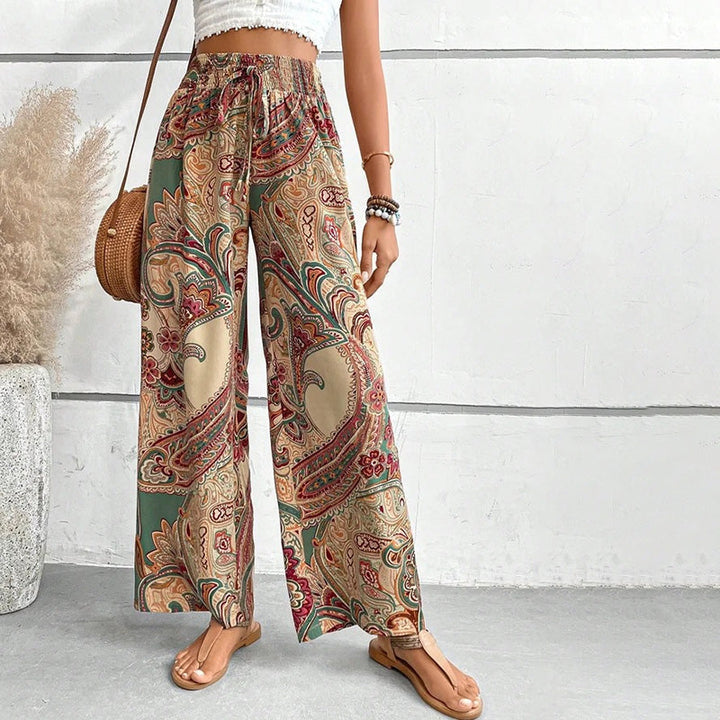 Лилия | Широк панталон с пейсли щампа
