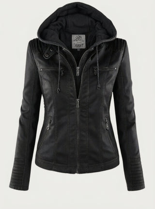 Flavia | Hooded Leather-Look Jacket
