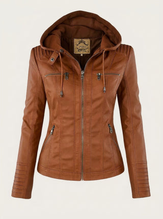 Flavia | Hooded Leather-Look Jacket