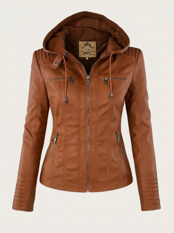 Flavia | Hooded Leather-Look Jacket