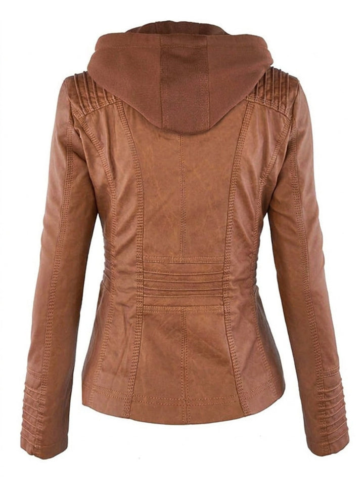 Flavia | Hooded Leather-Look Jacket