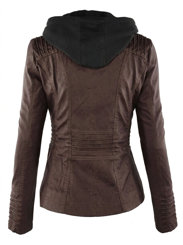 Flavia | Hooded Leather-Look Jacket