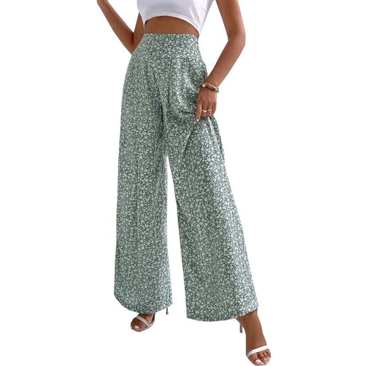 Теодора | Широк панталон с дребни цветя