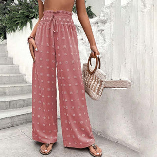 Ана | Широк панталон с висока талия и щампа