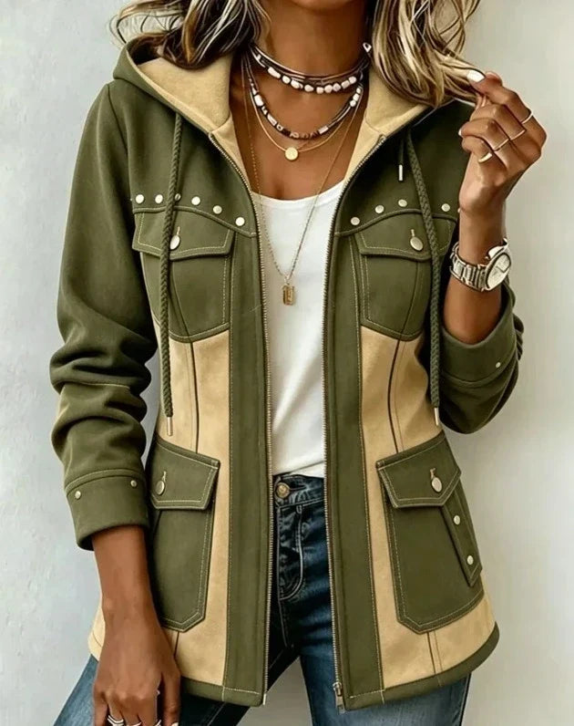 Veronique | Two-Tone Hooded Jacket