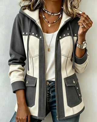 Veronique | Two-Tone Hooded Jacket