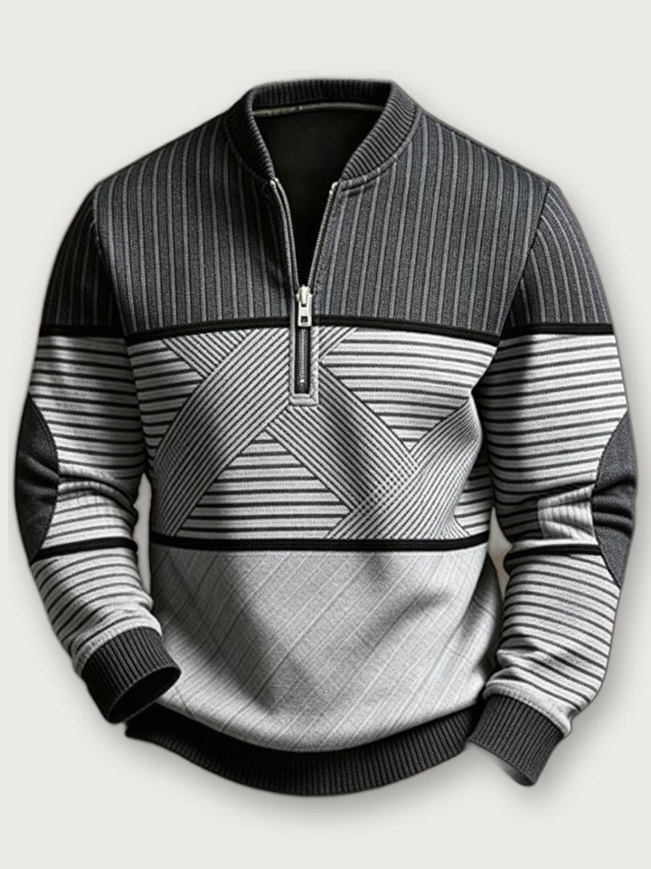 Viktor | Geometric Half-Zip Jumper