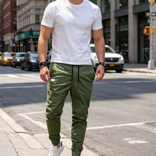 Tapered Drawstring Joggers with Deep Pockets