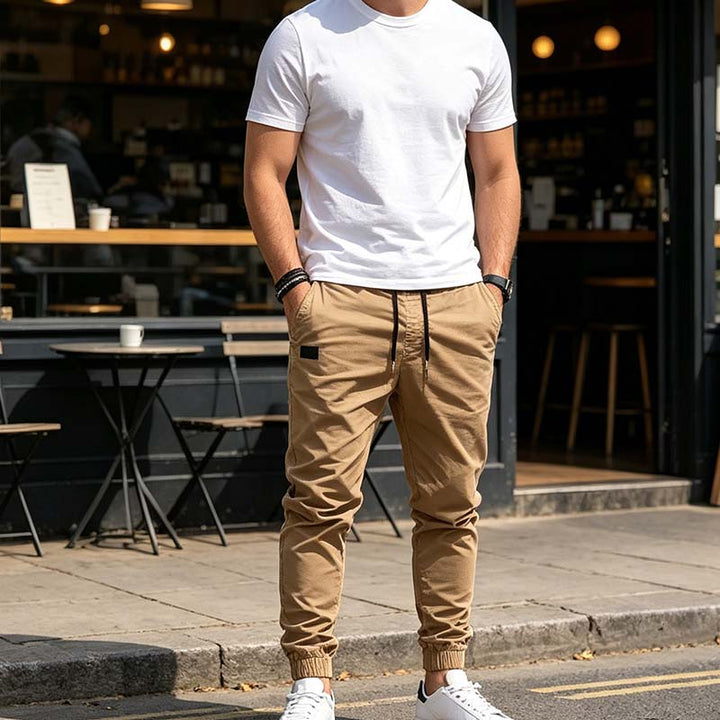Tapered Drawstring Joggers with Deep Pockets