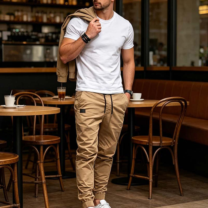 Tapered Drawstring Joggers with Deep Pockets
