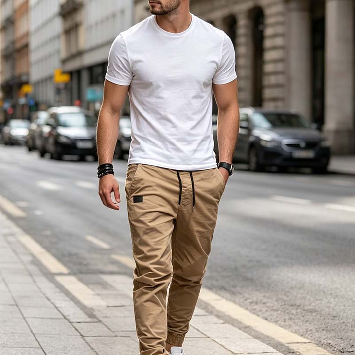 Tapered Drawstring Joggers with Deep Pockets
